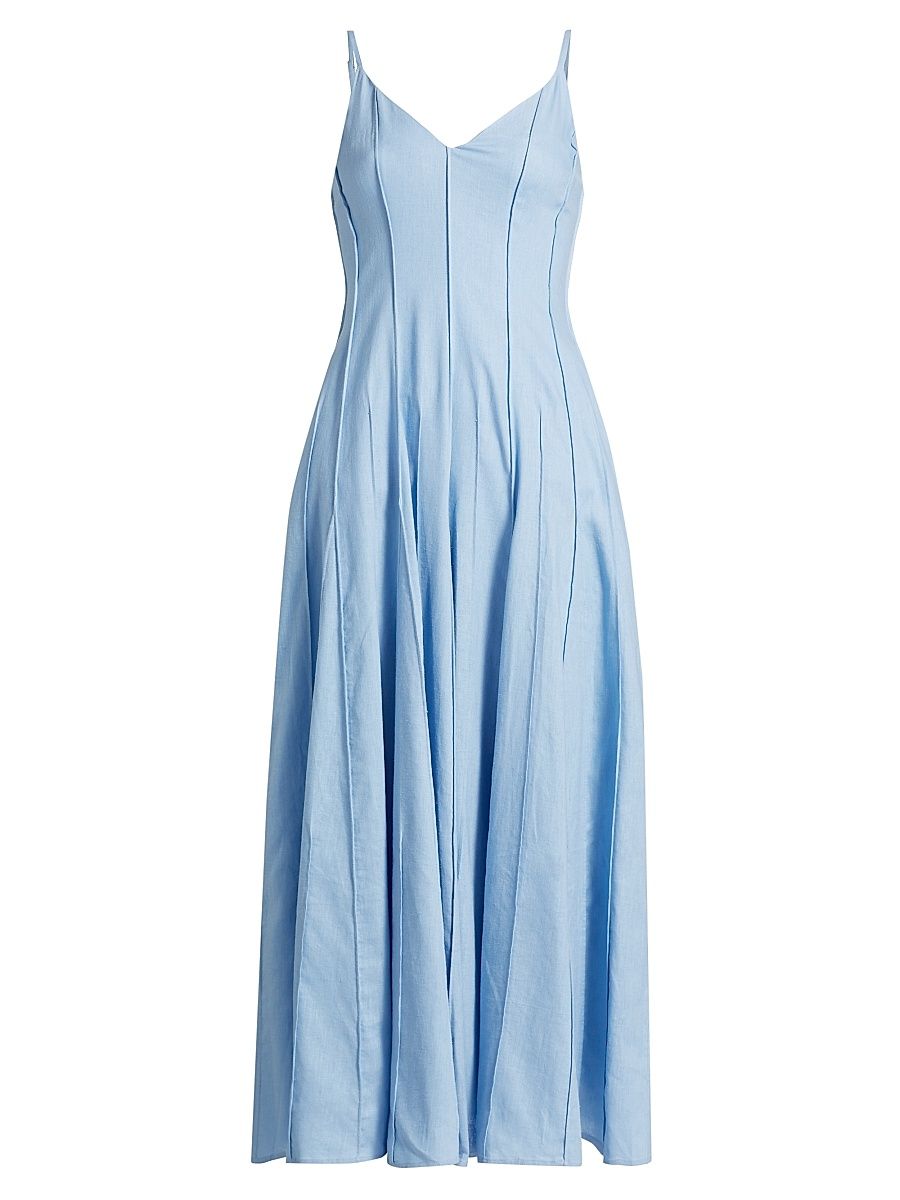 Women's Michah Panelled Cotton A-Line Maxi Dress - Sky - Size 6