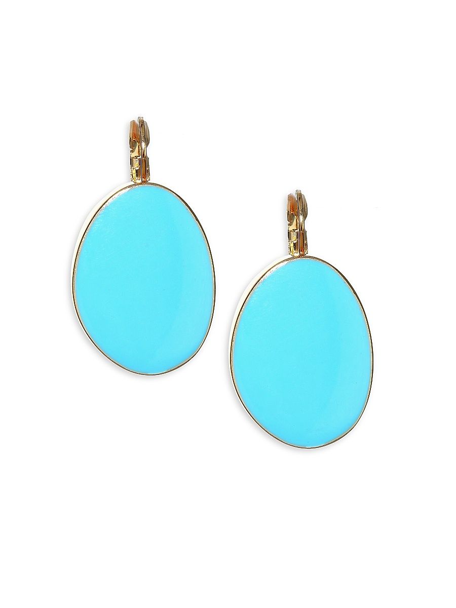 Women's Enamel Drop Earrings - Gold