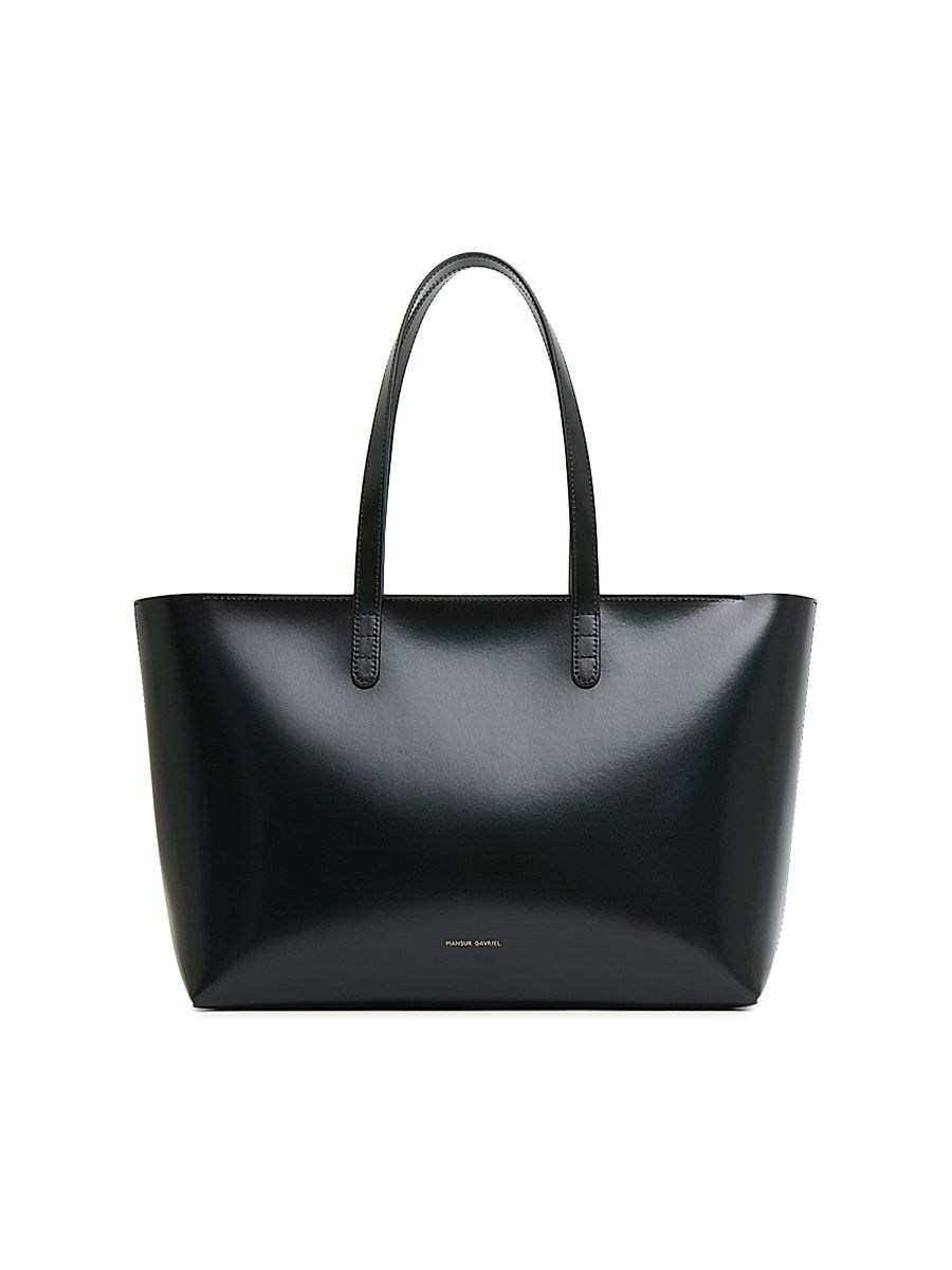 Women's Embossed Leather Tote Bag - Black Flamma