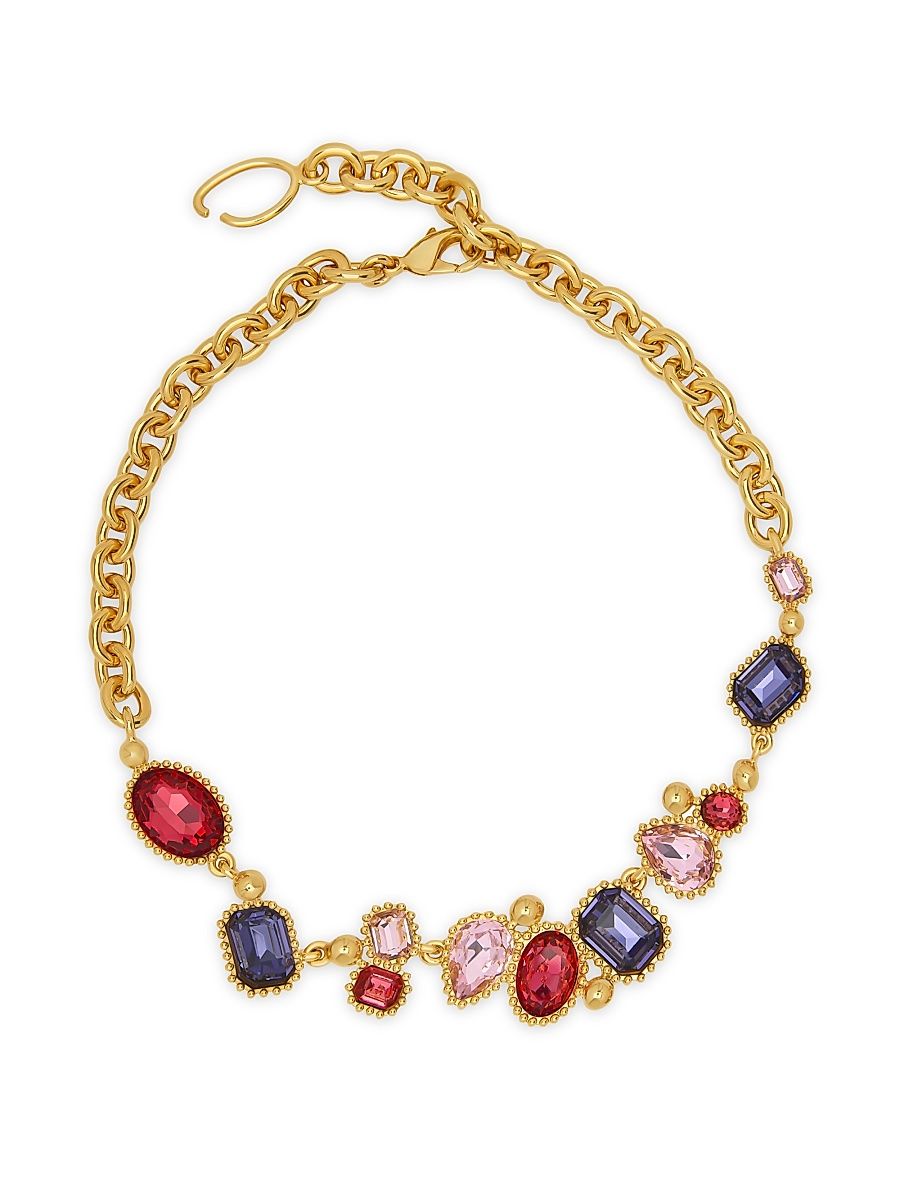 Women's Scramble 24K-Gold-Plated Brass & Glass Crystal Necklace - Pink Multi