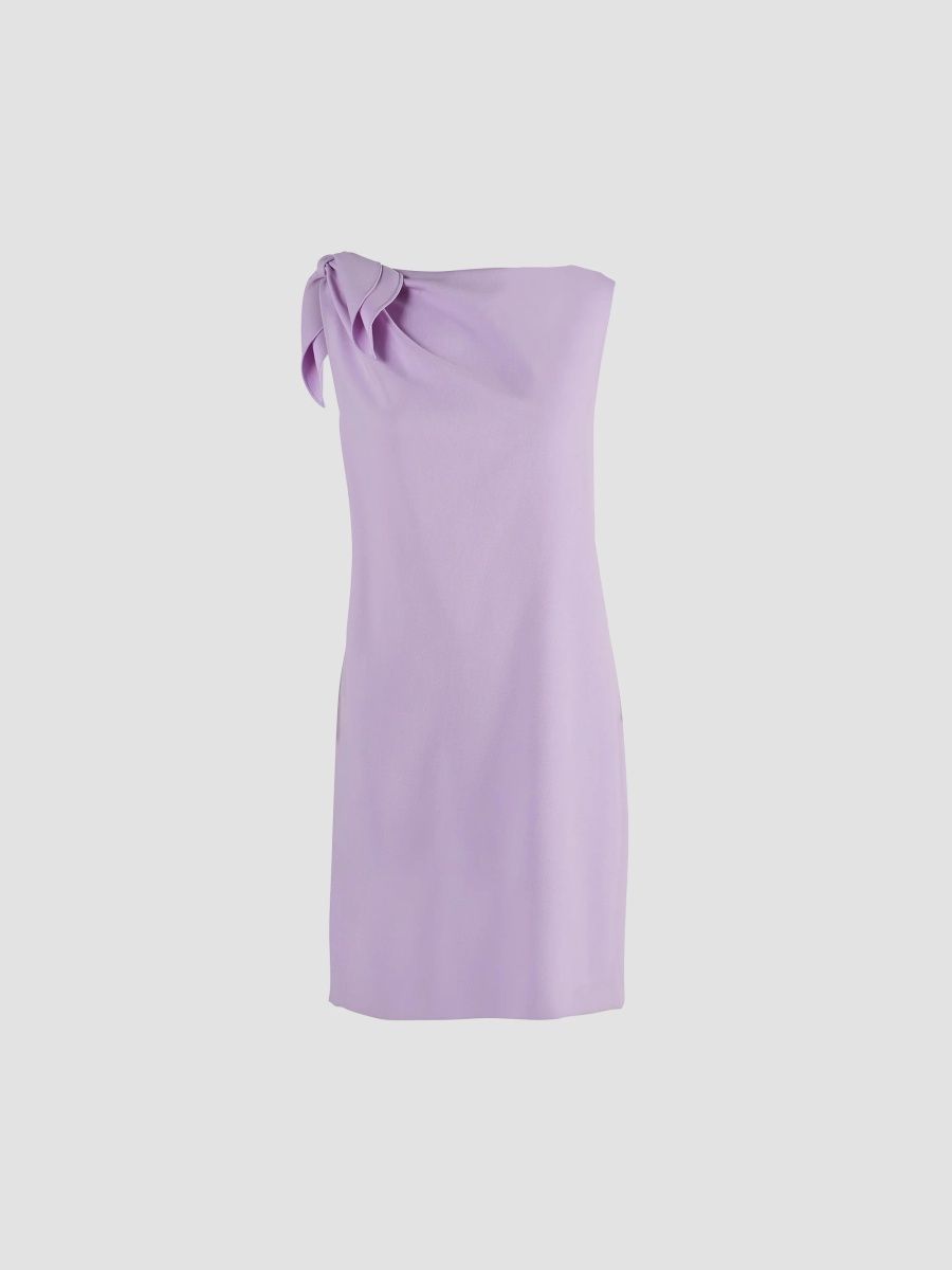 Carolina Herrera Women's Stretch-Virgin Wool Bow Mini Dress - Wisteria - Size 14