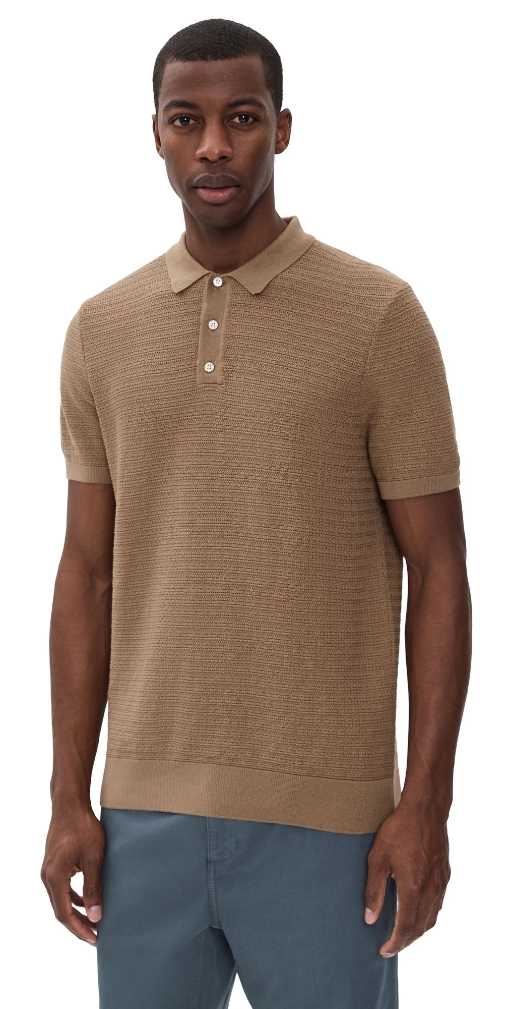 Billy Reid Lachlan Links Knit Polo British Khaki M
