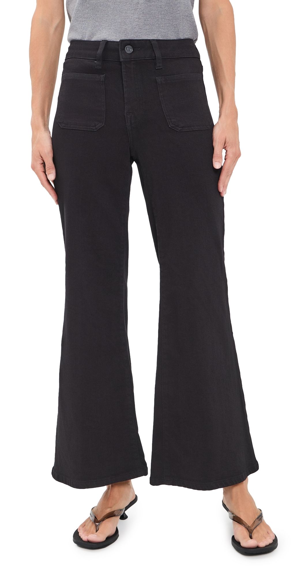 Good American Good Petite Palazzo Jeans Black001 12