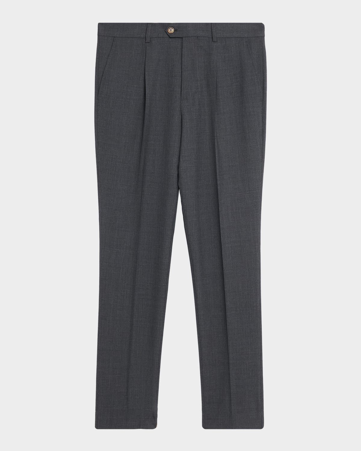 Men & apos;s Virgin Wool Leisure-Fit Pleated Trousers