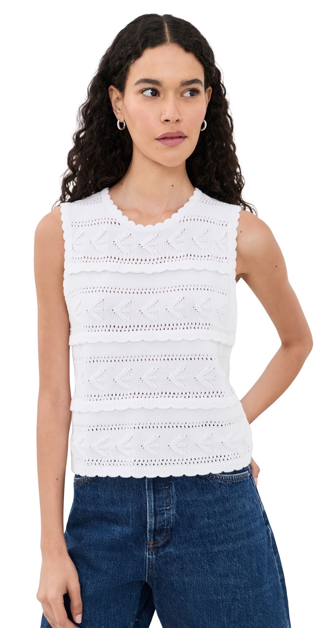 Splendid Giovanna Sweater Tank White L