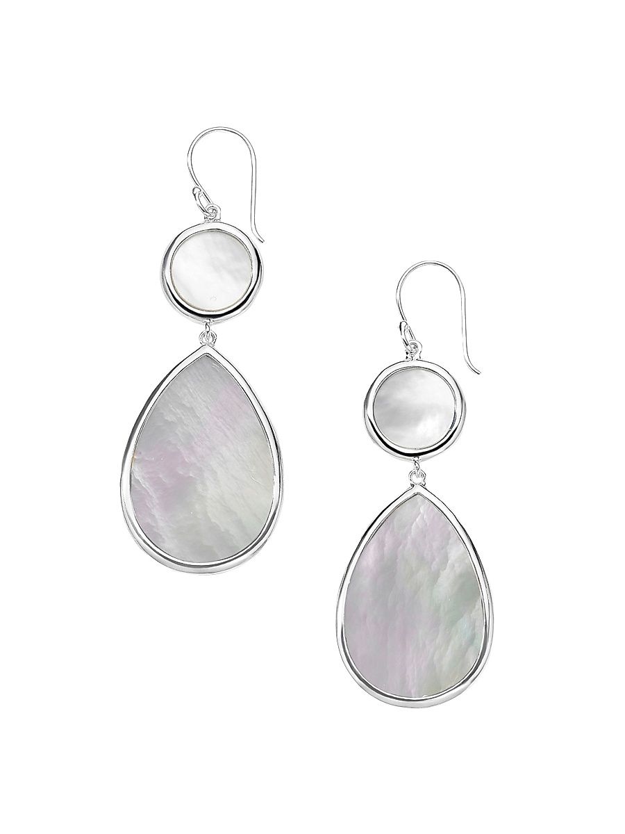 Women's Polished Rock Candy Sterling Silver & Mother-Of-Pearl Drop Earrings - Silver