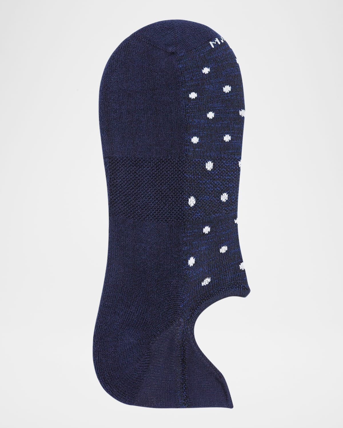 Men & apos;s Invisible Sneaker Polka Dot Pima Cotton No-Show Socks
