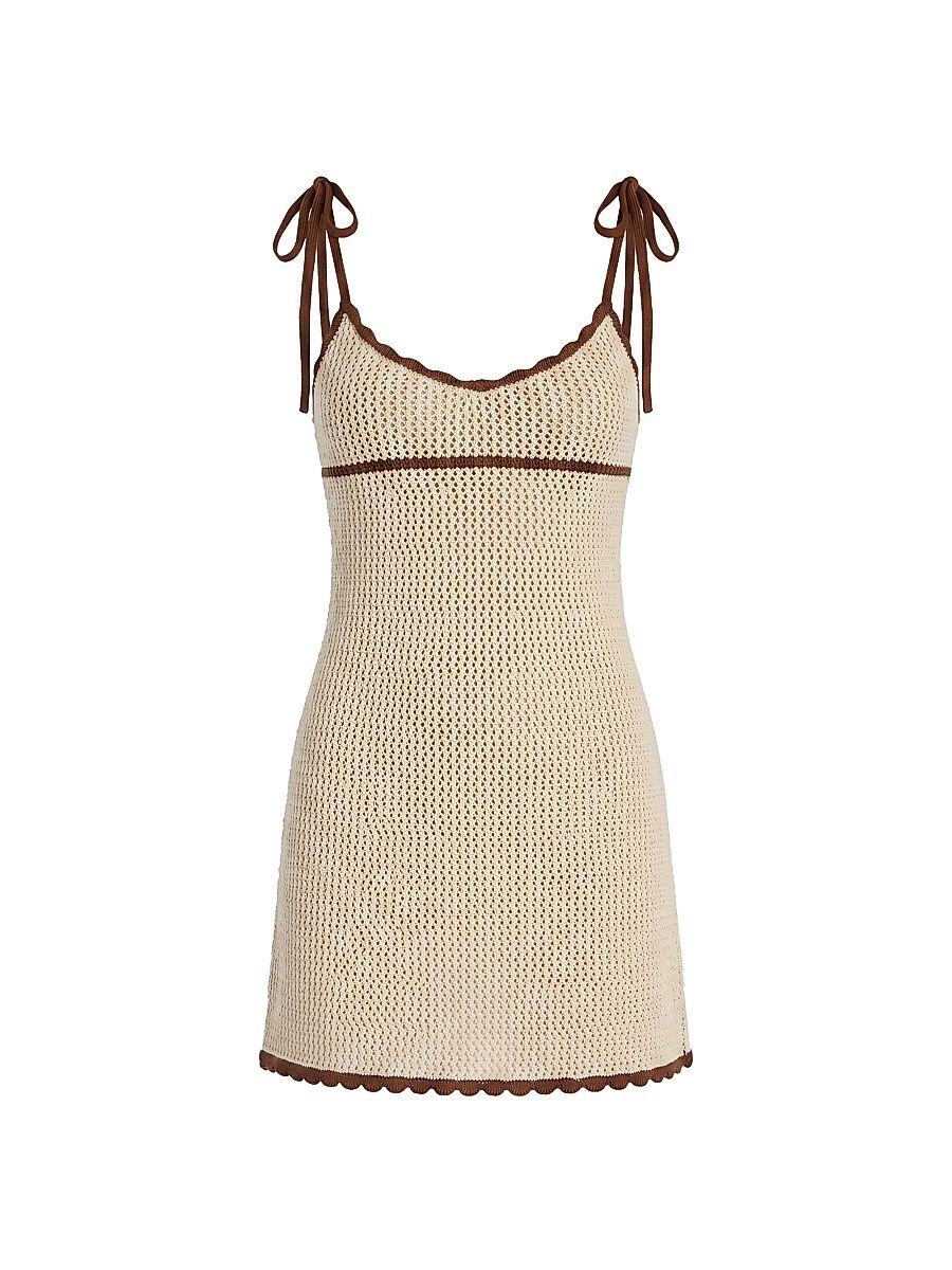 Women's Malkie Cotton Knit Minidress - Almond Cocoa Brown - Size XL