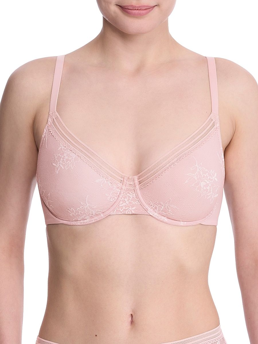 Women's Love Lace Unlined Back Smoothing T-Shirt Bra - Pink Pearl - Size 32B