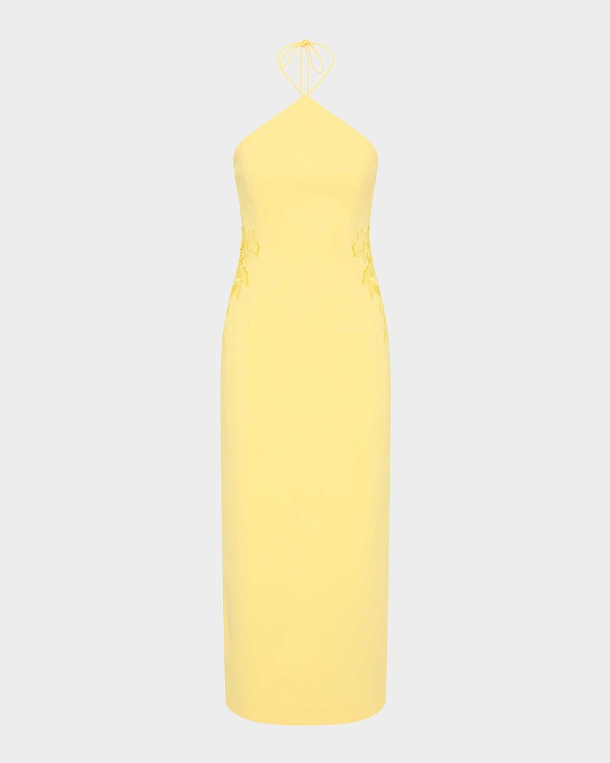 Lulu Floral Lace Halter Midi Dress