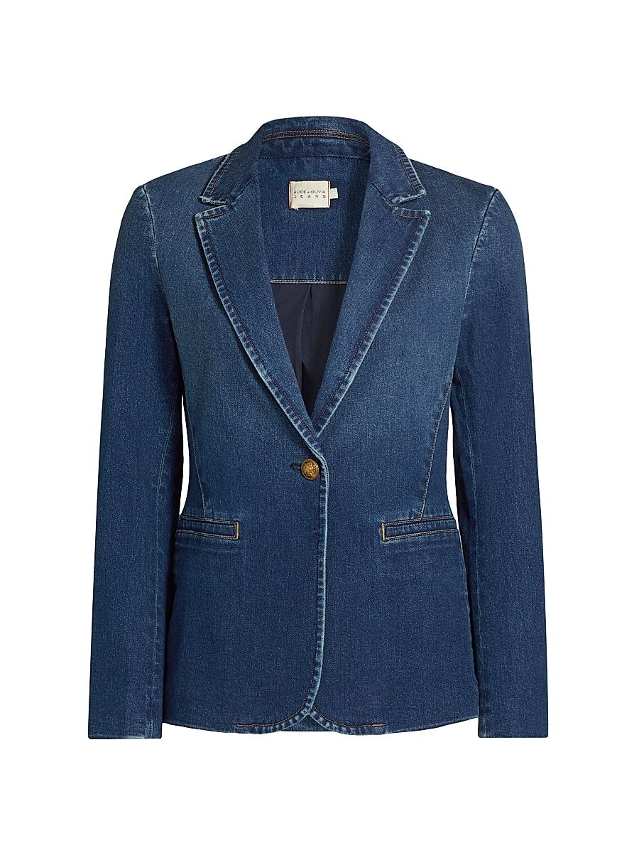 Women's Macey Fitted Denim Blazer - Love Train - Size 4