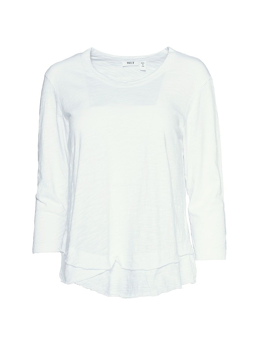 Women's 3/4 Sleeve Mock Layer - White - Size XL