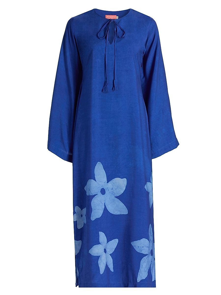 Women's Naj Floral A-Line Midi-Dress - Blue - Size XL