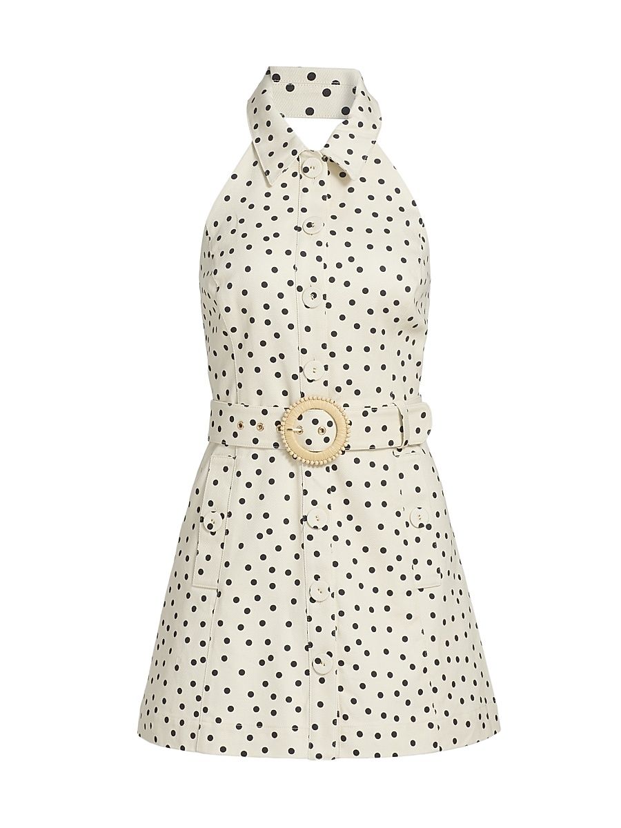 Women's Parker Polka Dot Halter Minidress - Burst Egret - Size 12