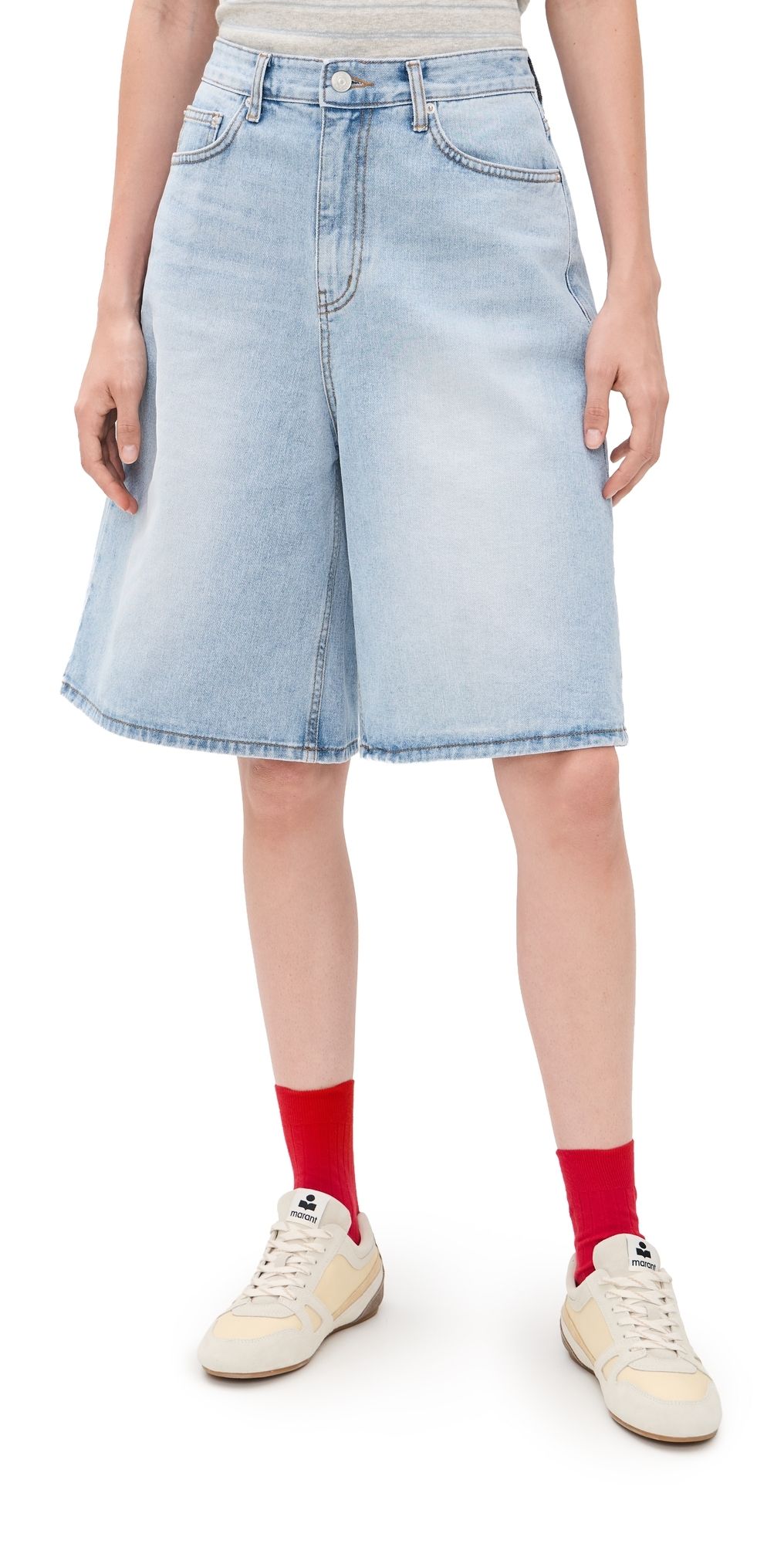 DUNST Relaxed Bermuda Denim Shorts Light Blue L