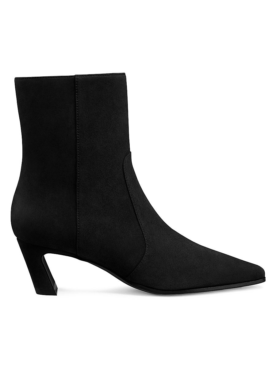 Women's Stassi 50MM Suede Booties - Black - Size 8