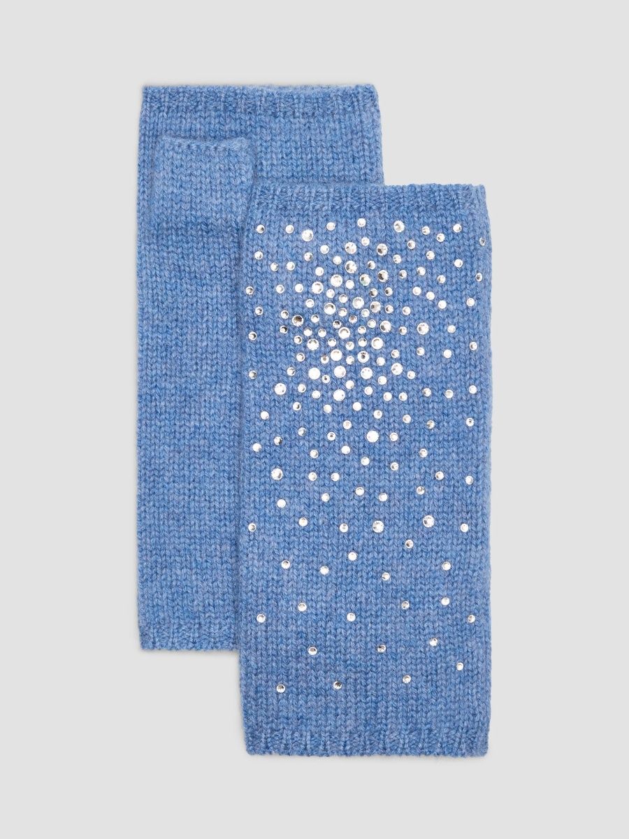 Carolyn Rowan Collection Women's Asterism Cashmere Fingerless Gloves - Denim