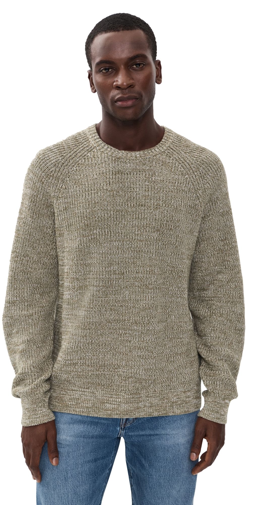Madewell Fisherman Raglan Crew Dusty Olive Marl XXL