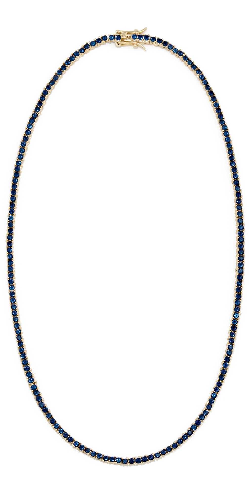 Alexa Leigh Navy Crystal Tennis Necklace Yellow Gold One Size