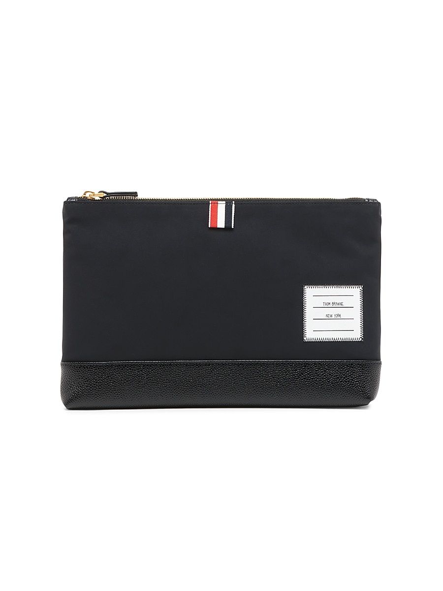 Men's Large Twill Zip Pouch - Black