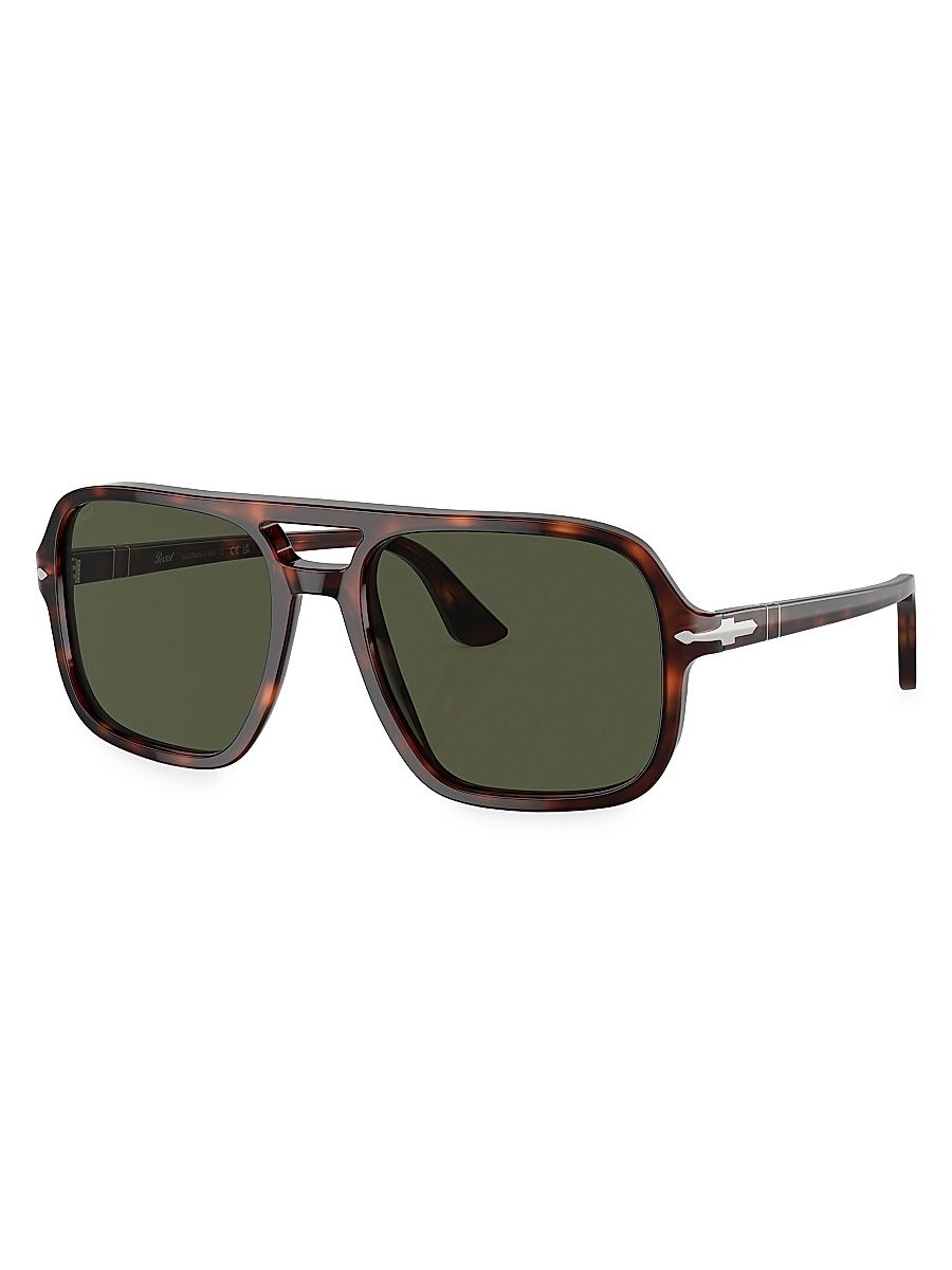 Men's 58MM Aviator Sunglasses - Havana