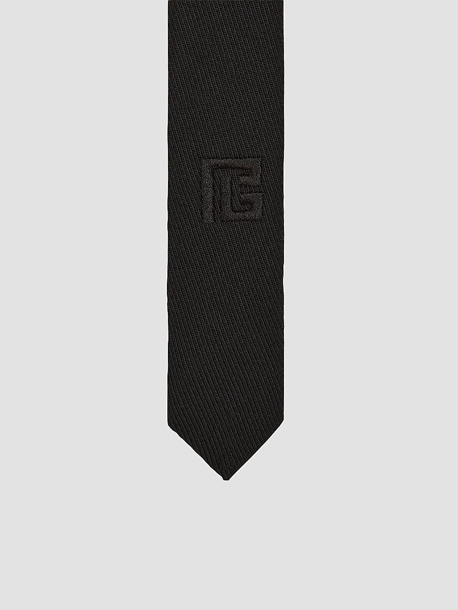 Balmain Men's Virgin Wool Tie - Black