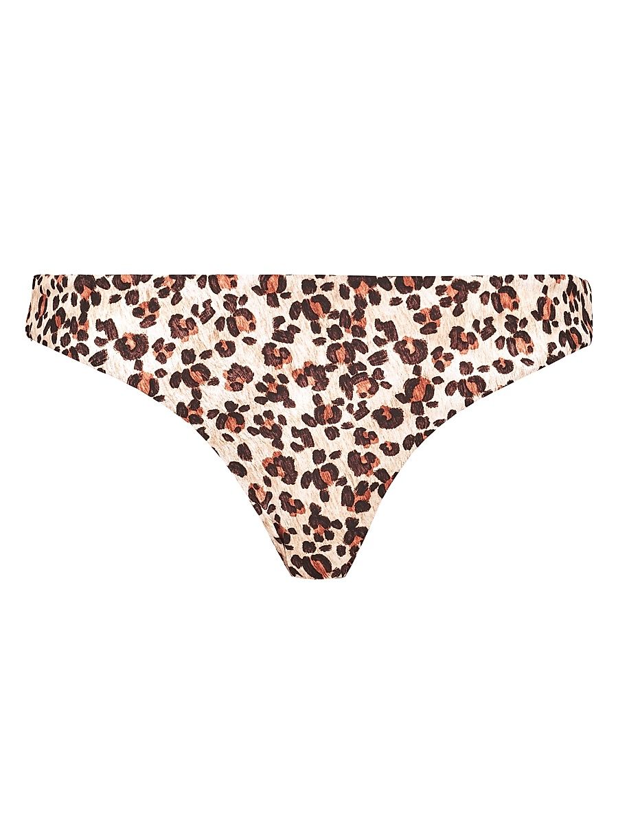 Women's Turtles Leopard Bikini Bottom - Paille - Size Large