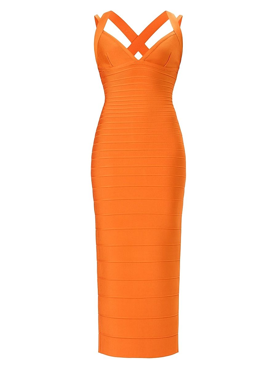 Women's The Sutton Bandage V-Neck Gown - Sunset - Size Medium