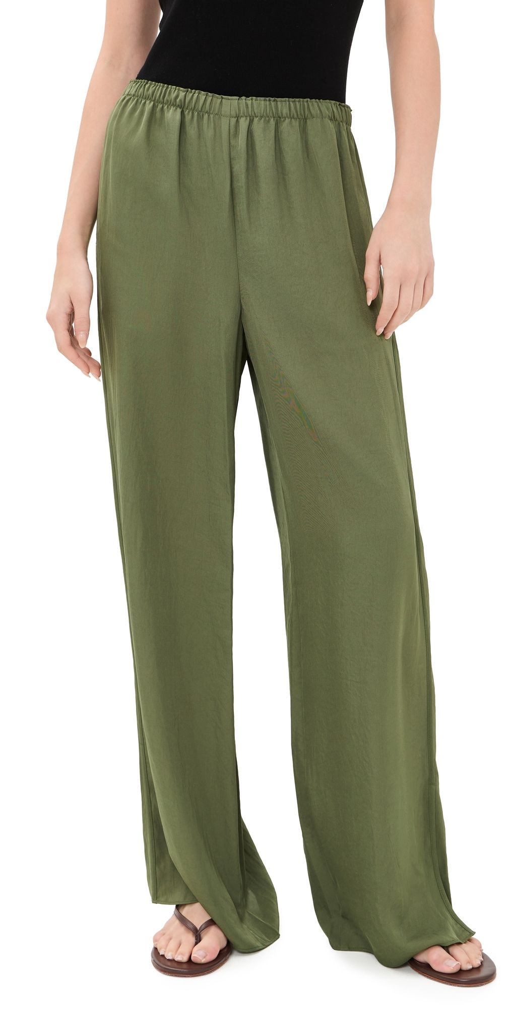 Theory Slit Washed Twill Pants Forest Moss - 2r2 M