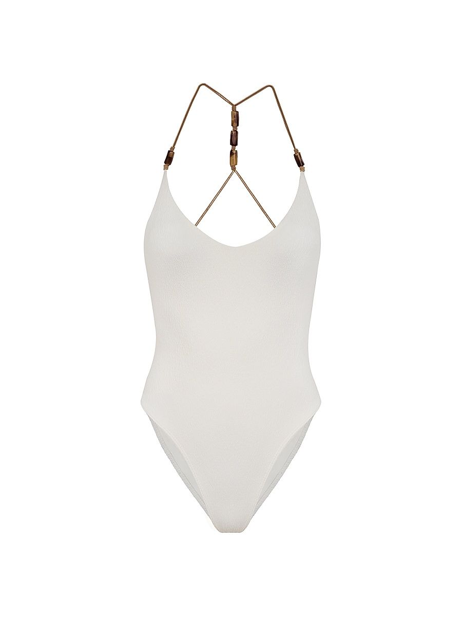 Women's Firenze Lesley One-Piece Swimsuit - White - Size Large