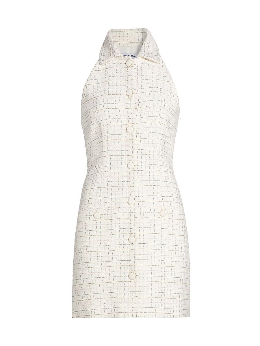 Women's Roxanne Grid Sleeveless Minidress - Ivory Multi - Size 14