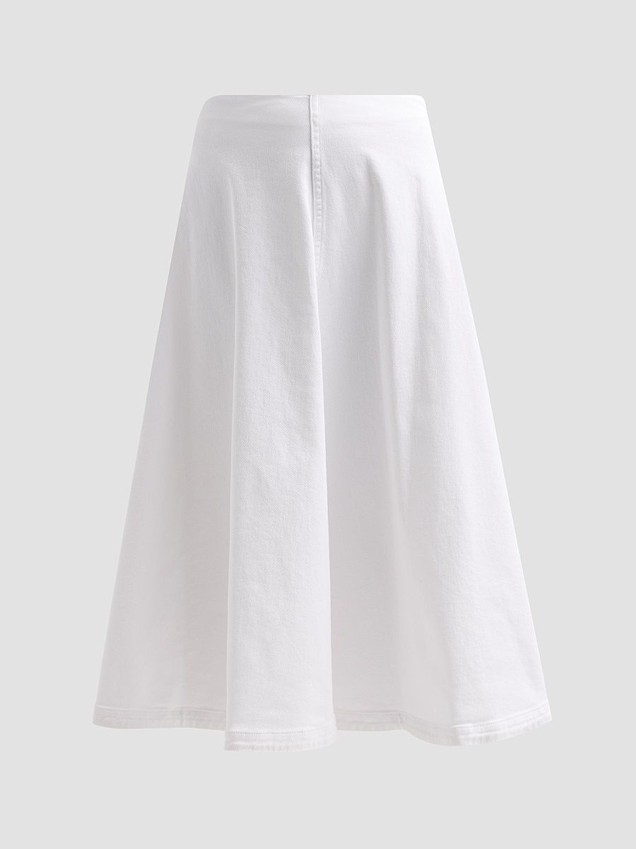 Women's Varda Cotton-Blend Panelled Midi Skirt - Optic White - Size 2