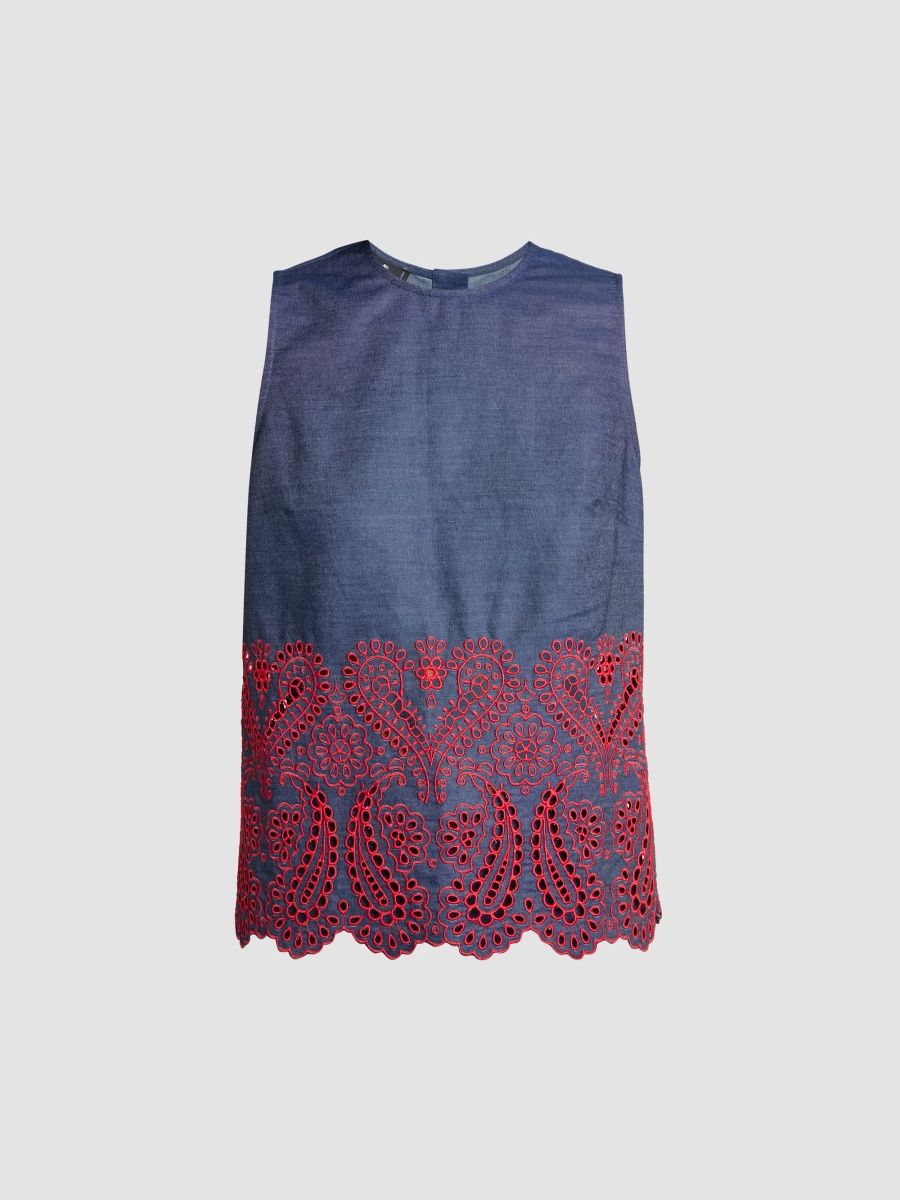 Etro Women's Embroidered Cotton Shift Top - Combined Variant - Size 0