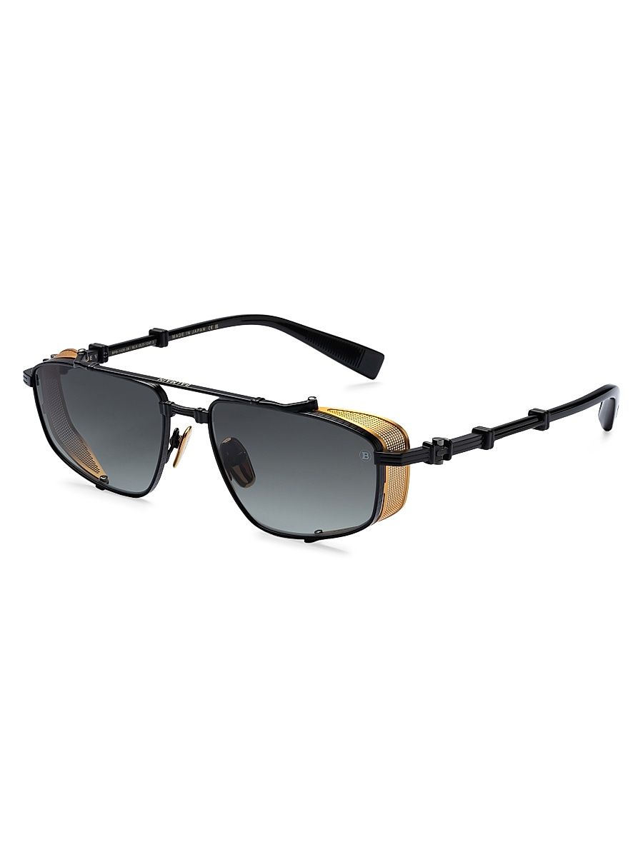 Women's Brigade 56MM Aviator Sunglasses - Black Gold Black