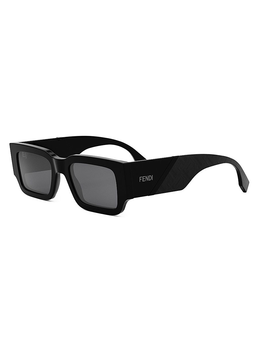 Men's 51MM Rectangular Sunglasses - Black Grey