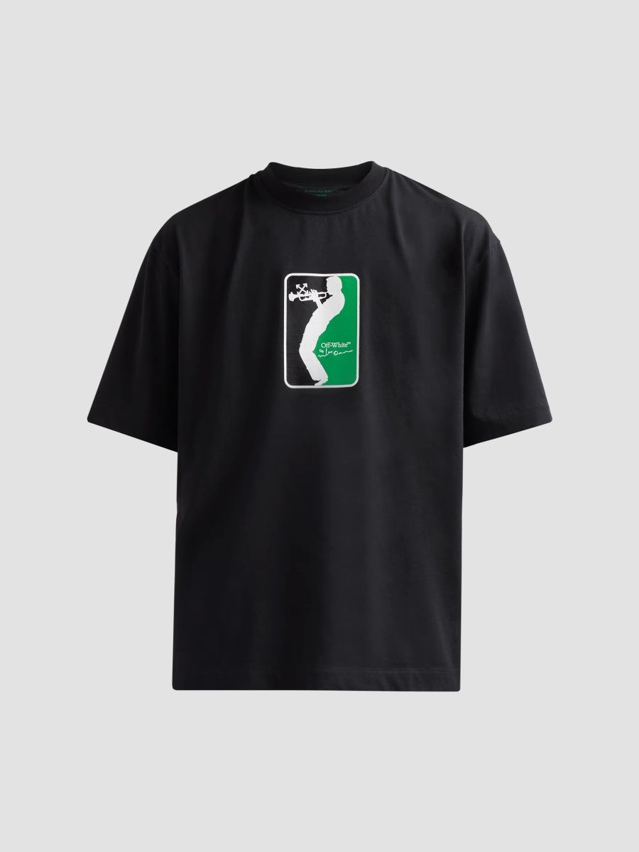 Off-White Men's League Skate Cotton Crewneck T-Shirt - Black - Size XXL