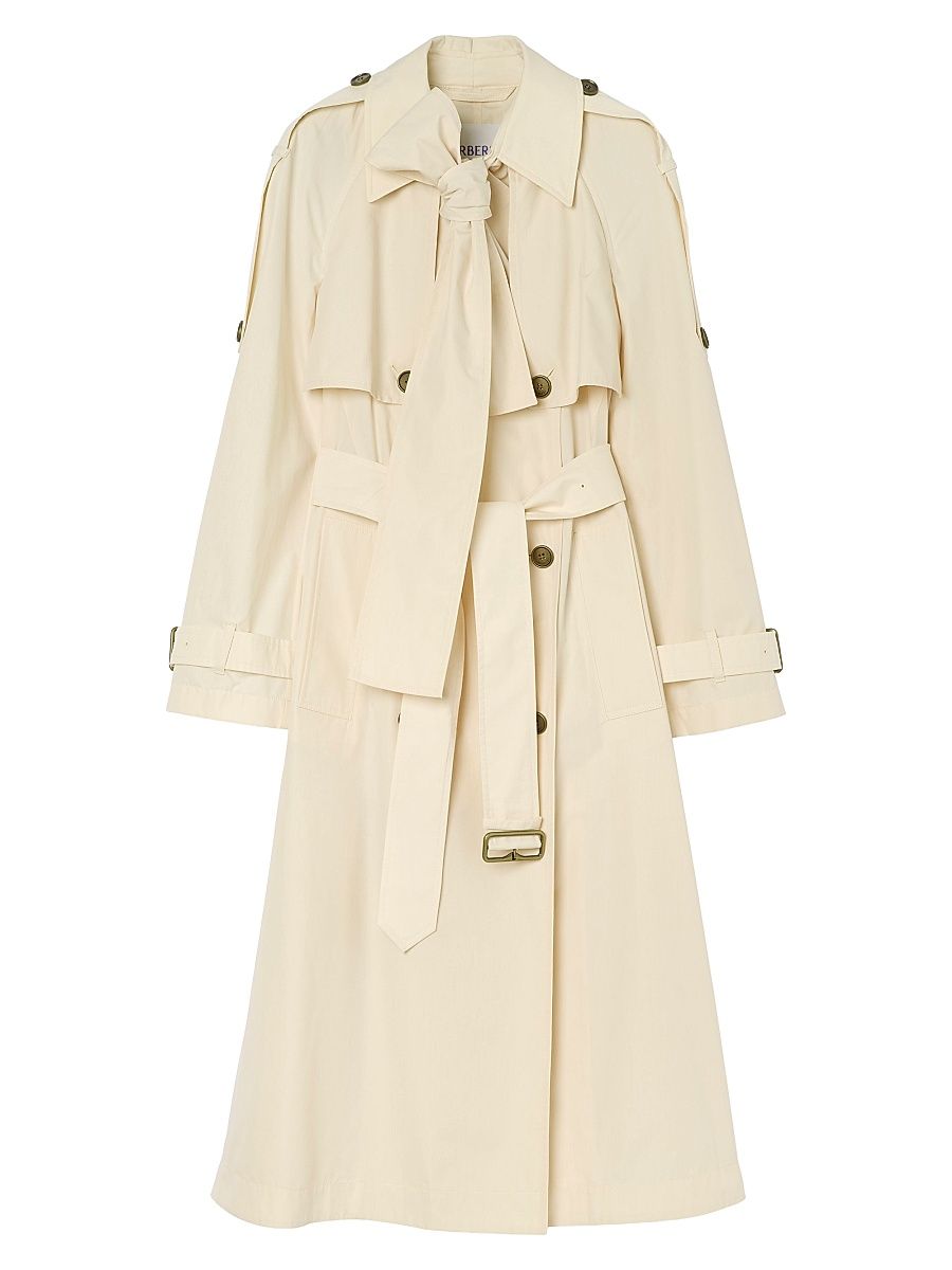 Women's Trerose Cotton-Blend Canvas Trench Coat - Tundra - Size 12