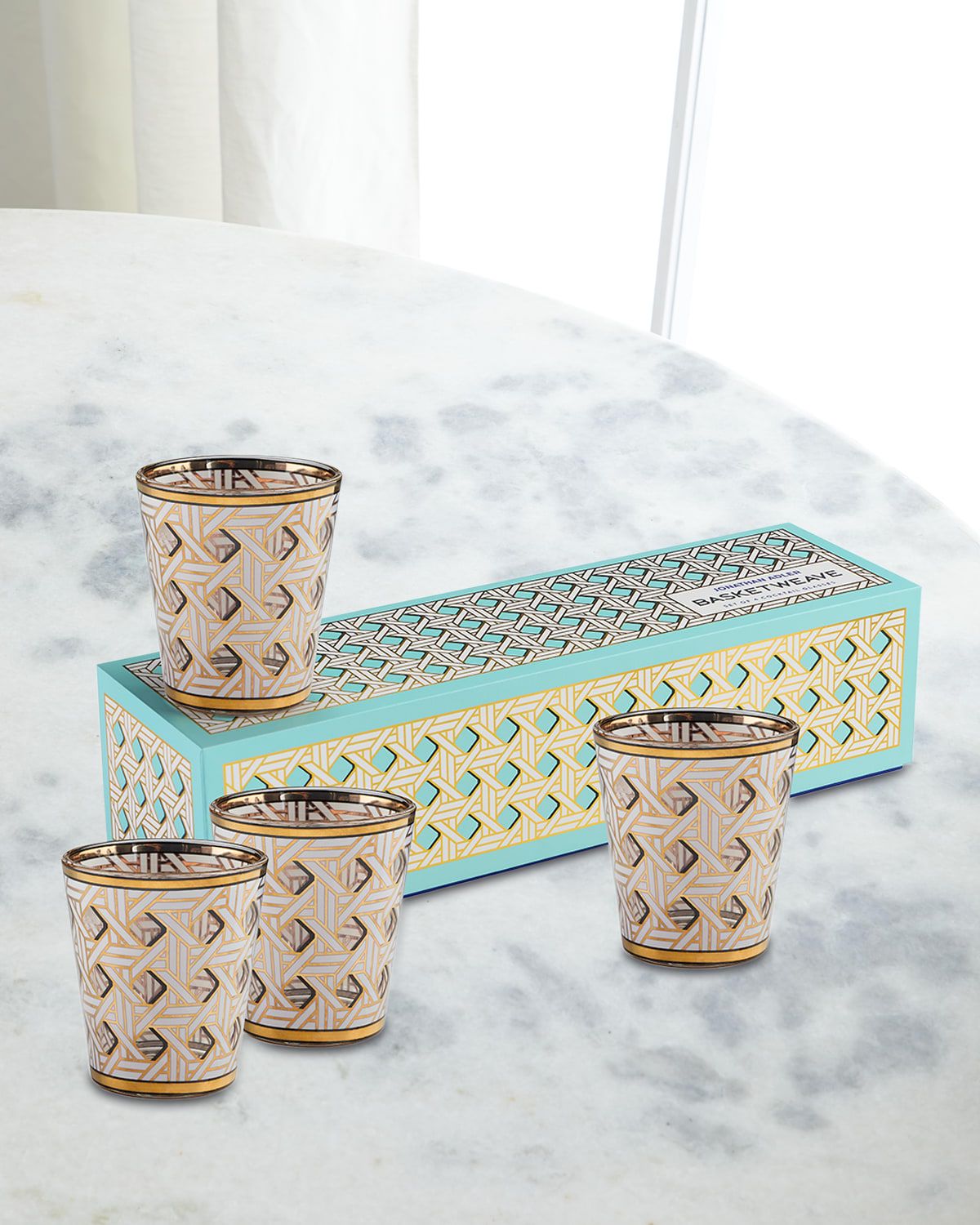 Basketweave Glassware, Set Of 4