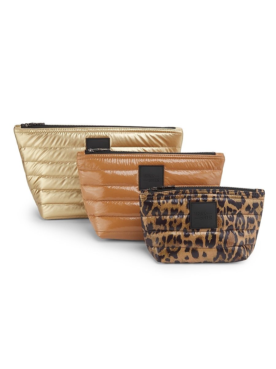 Travel Trio Organzational Pouches - Mineral Gold Tan Leopard