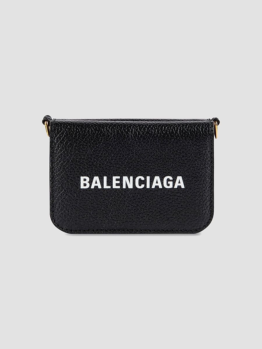 Balenciaga Women's Cash Mini Wallet On Chain - Black