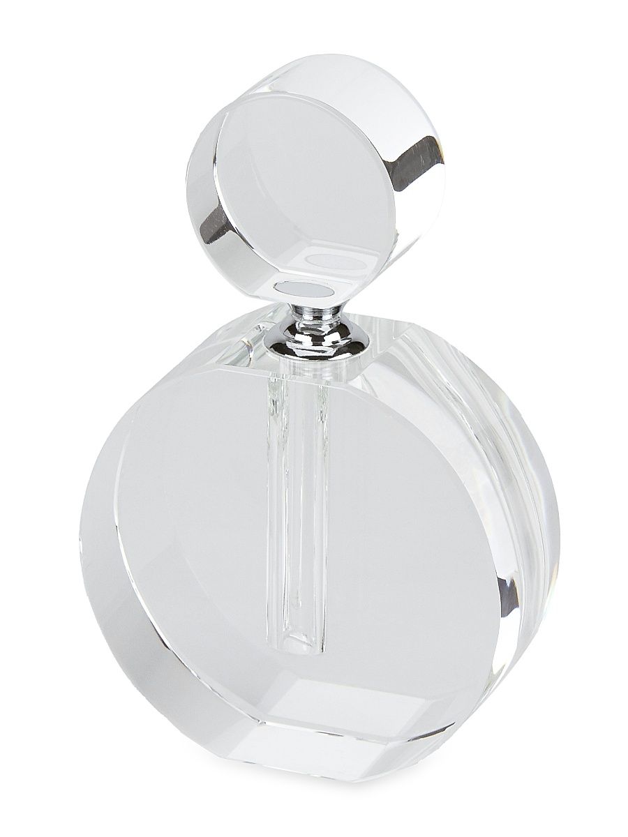 Clear Crystal Flat Perfume Bottle - Clear