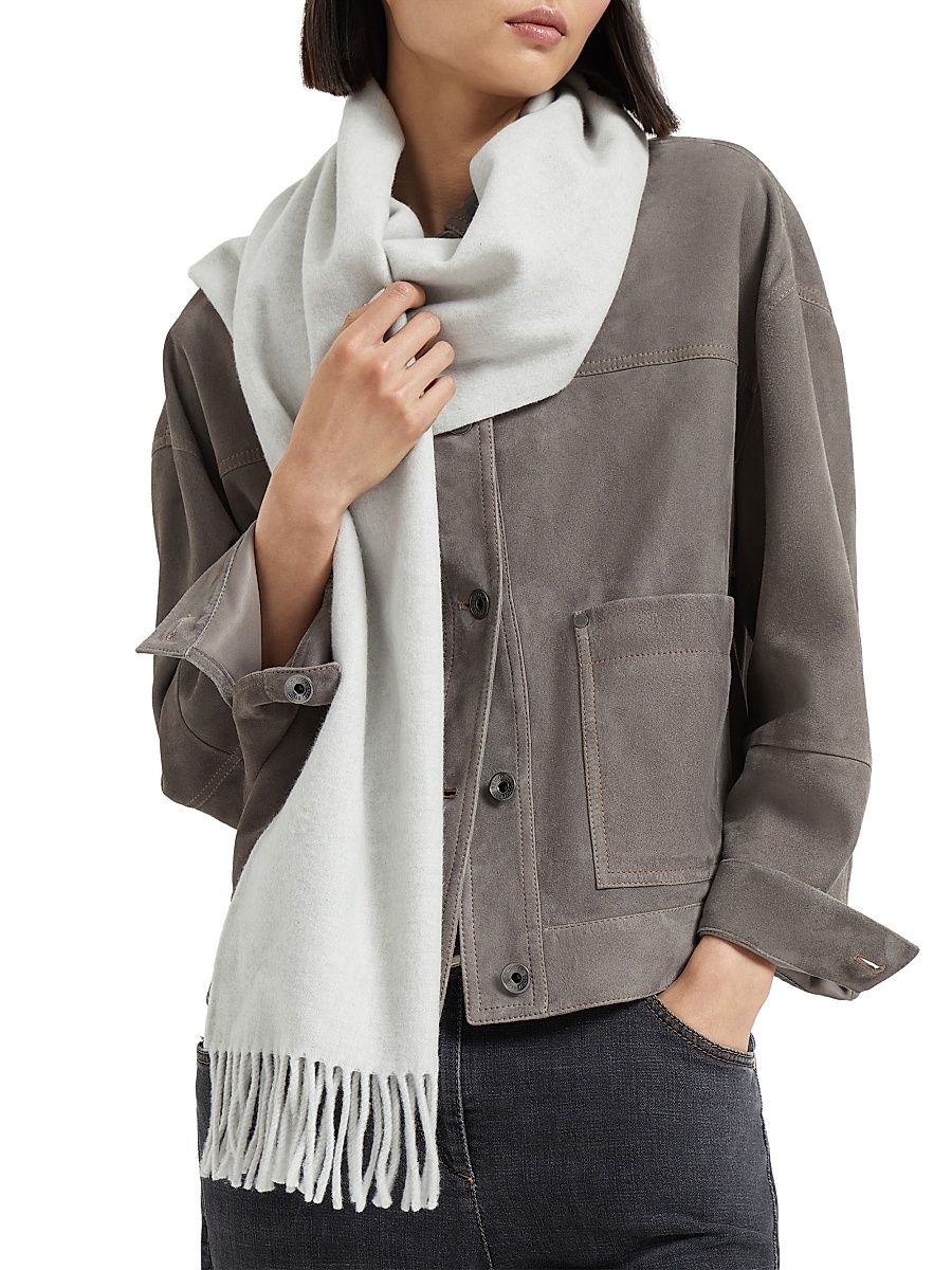 Women's Cashmere Scarf - Light Grey