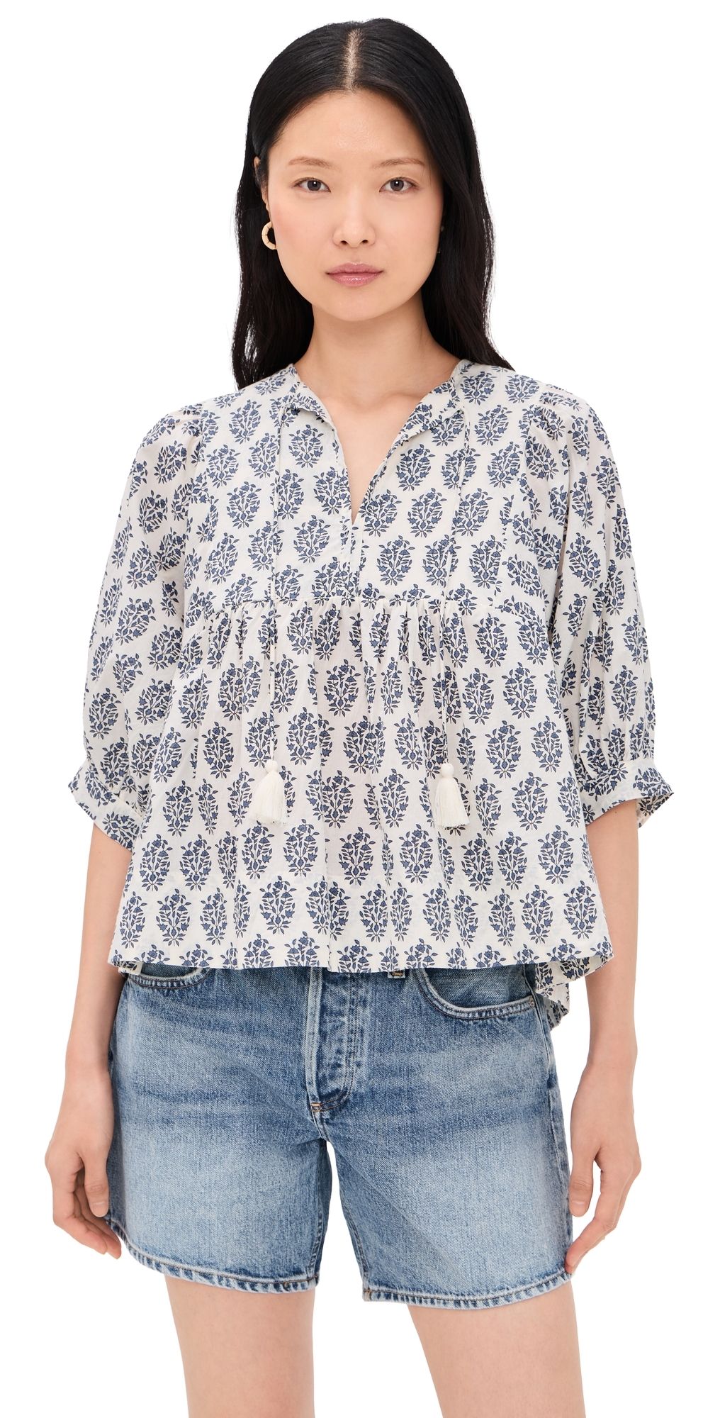 Marea Steph Indigo Meadow Top Indigo Meadow M