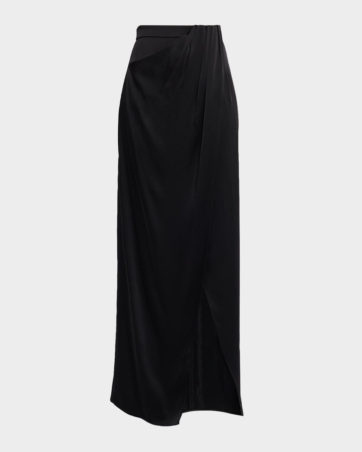 Satin Wrap Maxi Skirt