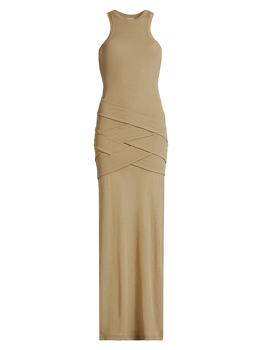 Women's Arisa Draped Jersey Maxi-Dress - Sand - Size XL