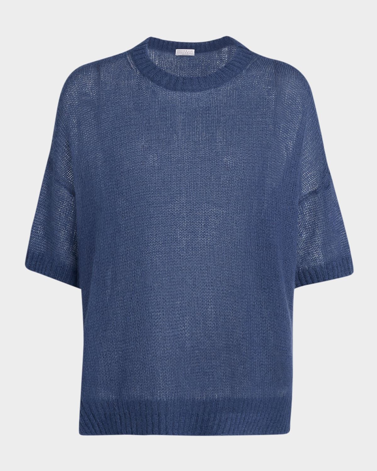 Mohair Shetland Gauze Crewneck Sweater