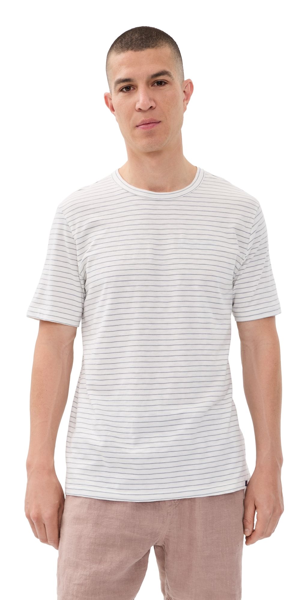 Faherty Sunwashed Tee Cream Flint Stripe XL