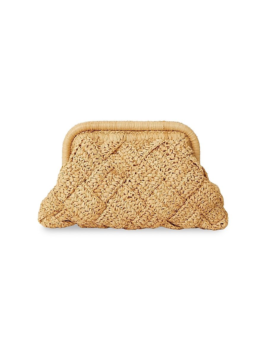 Women's Gigi Woven Raffia Clutch - Natural