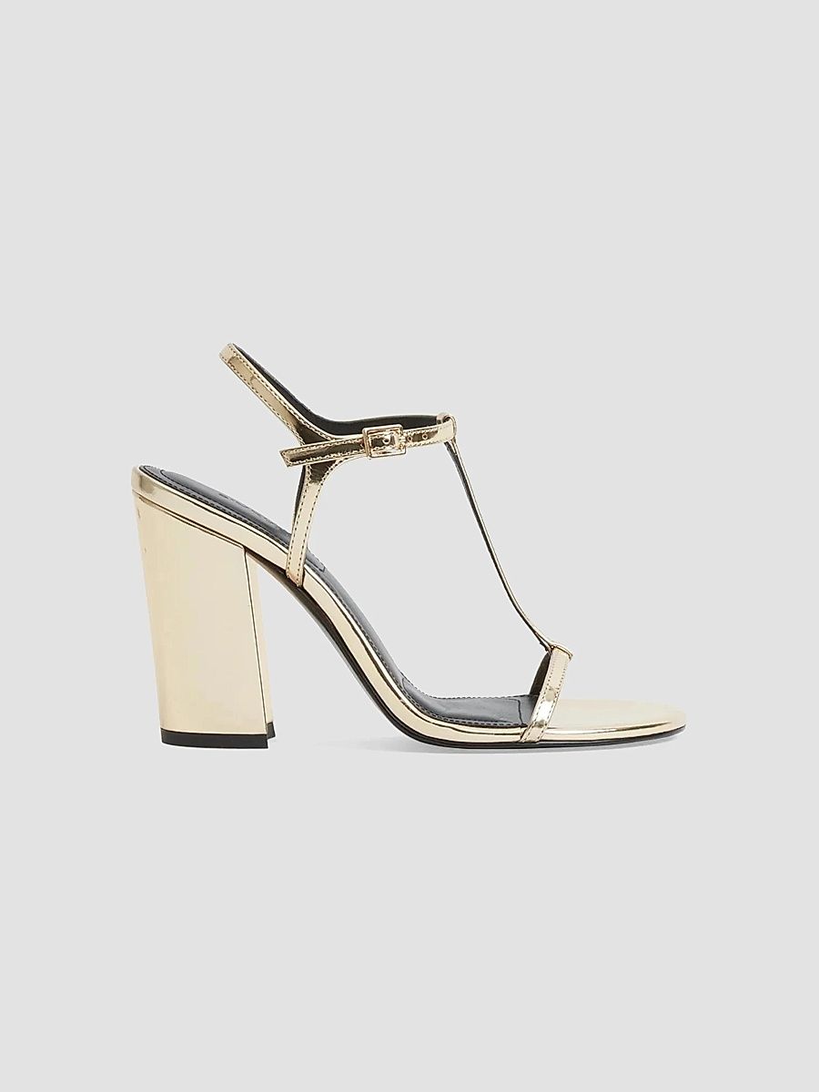 Women's Stacey 95MM Leather T-Strap Pumps - Gold - Size 11