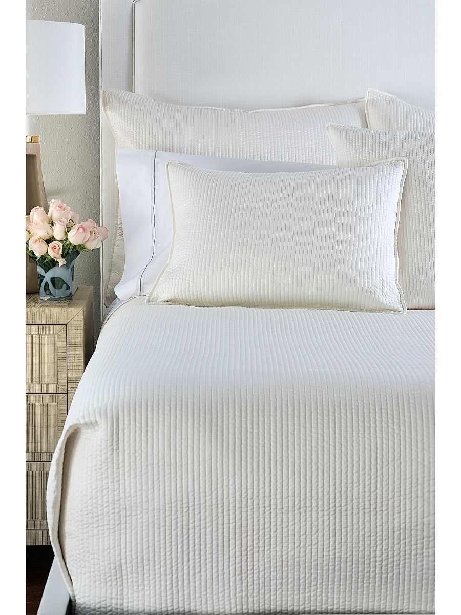 Retro Ivory Quilted Coverlet - Ivory - Size Queen